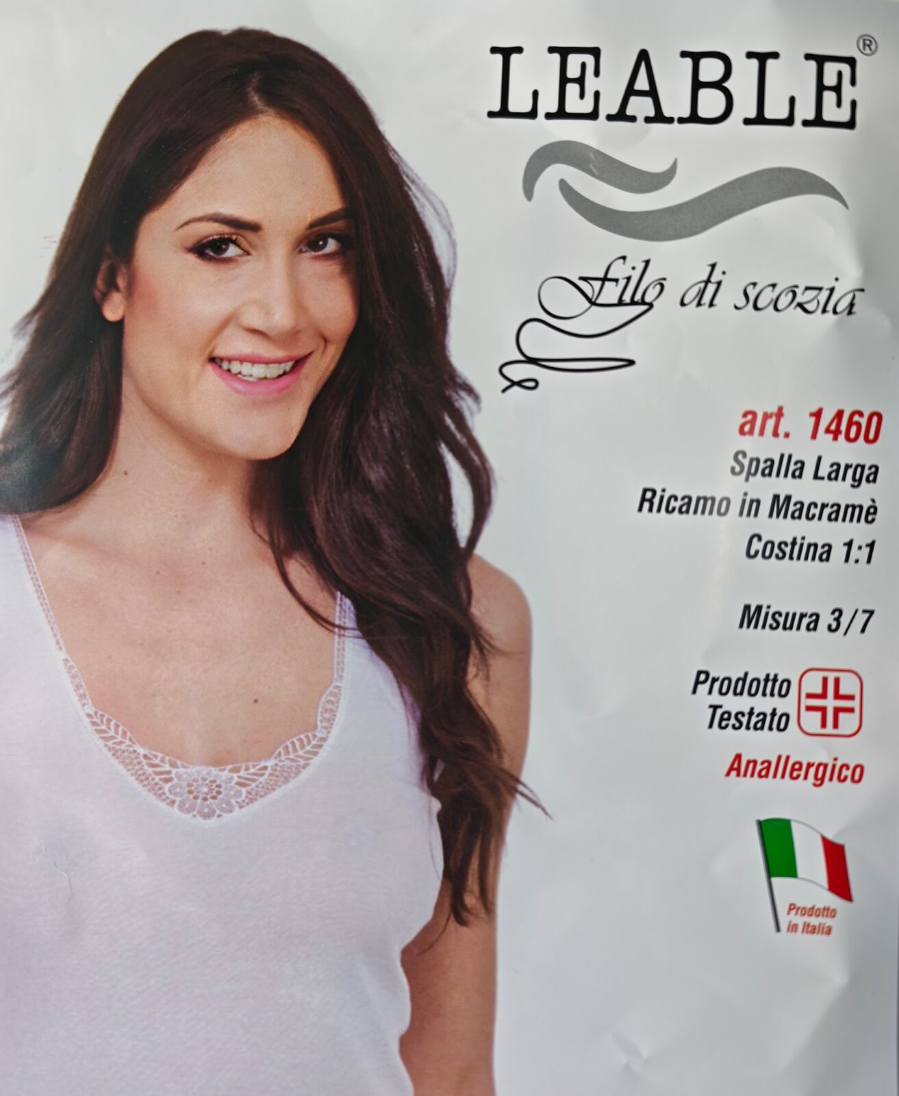 CANOTTA DONNA SPALLA LARGA IN FILO DI SCOZIA RICAMO MACRAMè CANOTTA DONNA SPALLA LARGA IN FILO DI SCOZIA RICAMO MACRAMè