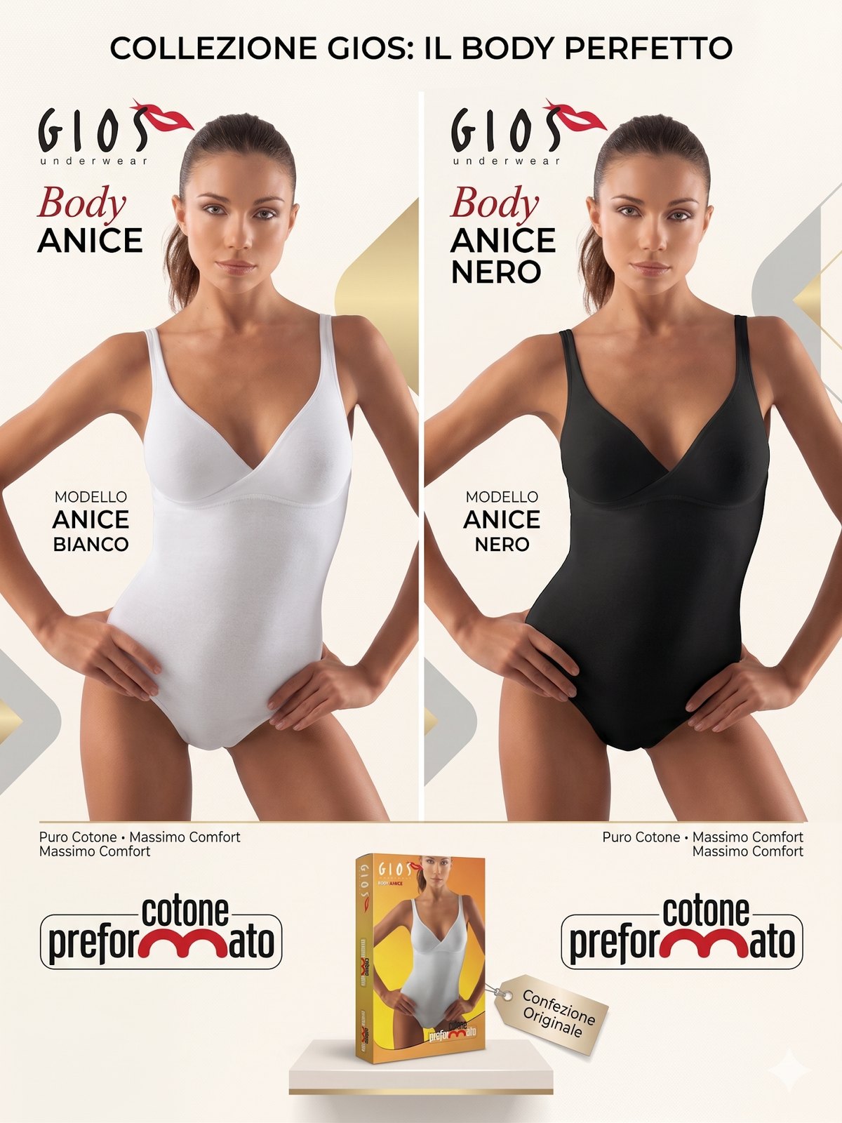 CORPS ANICE PAR GIOS PERFORMED COTON BODY ANICE BY GIOS COTONE PERFORMATO