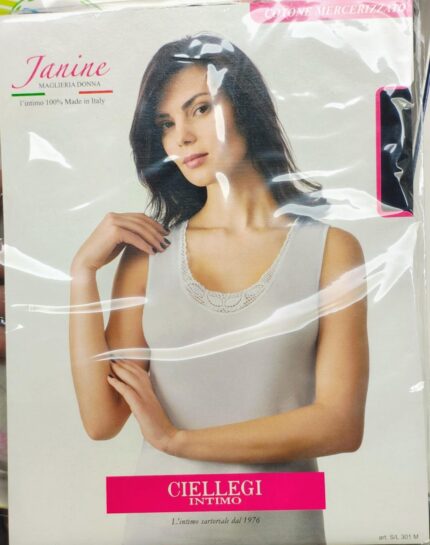 CANOTTA DONNA CON BORDINO IN RASO JANINE MAGLIERIA DONNA