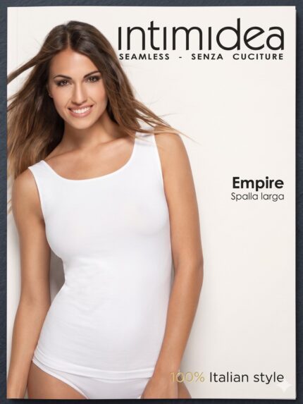 CANOTTA MICROFIBRA DONNA INTIMIDEA SENZA CUCI. EMPIRE SPALLA LARGA