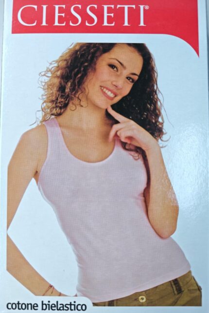 CANOTTA SPALLA LARGA 90 % COTONE - 10 % ELASTAM
