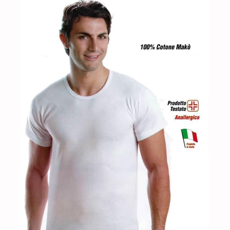 30289_leable_white_man T-SHIRT UOMO LEABLE BIANCO 100 % COTONE MAKO'