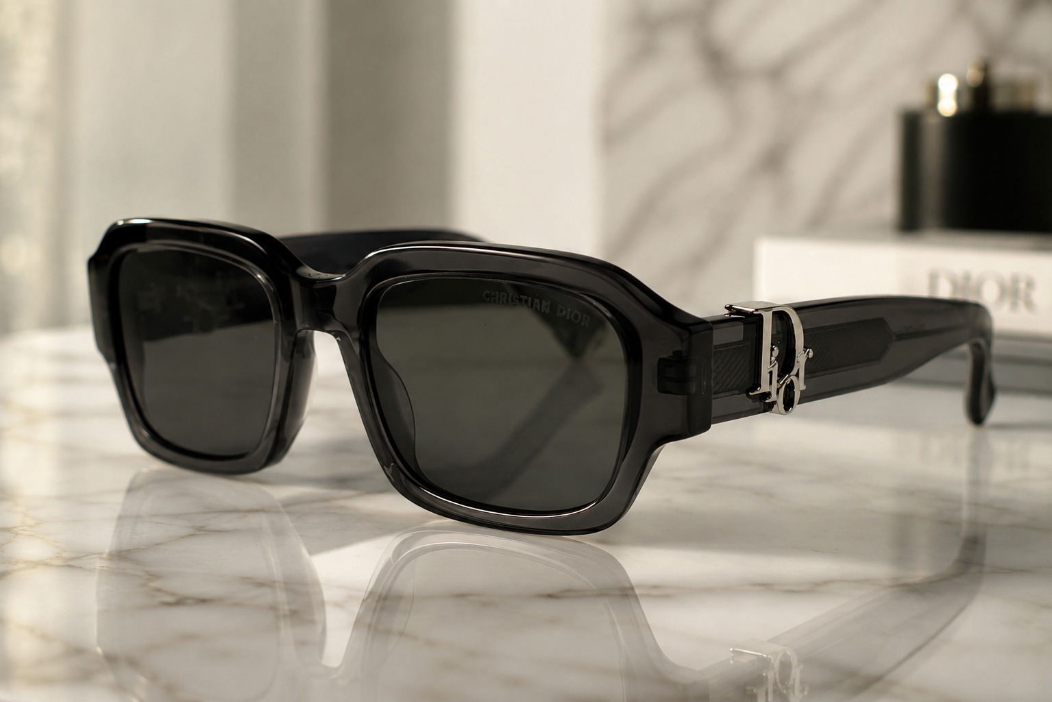 DIOR_DiorOblique_S2I_45A0_52_Grigio_Nero_Trasparente DIOR DiorOblique S2I 45A0 52 – Grigio/Nero Trasparente