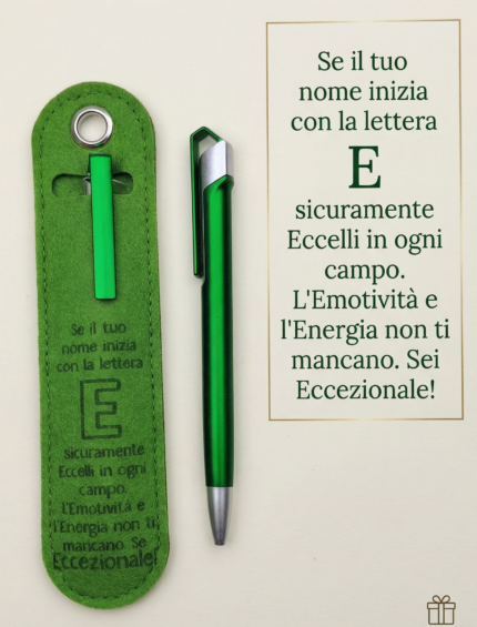 Penna a Sfera con Dedica – Lettera E