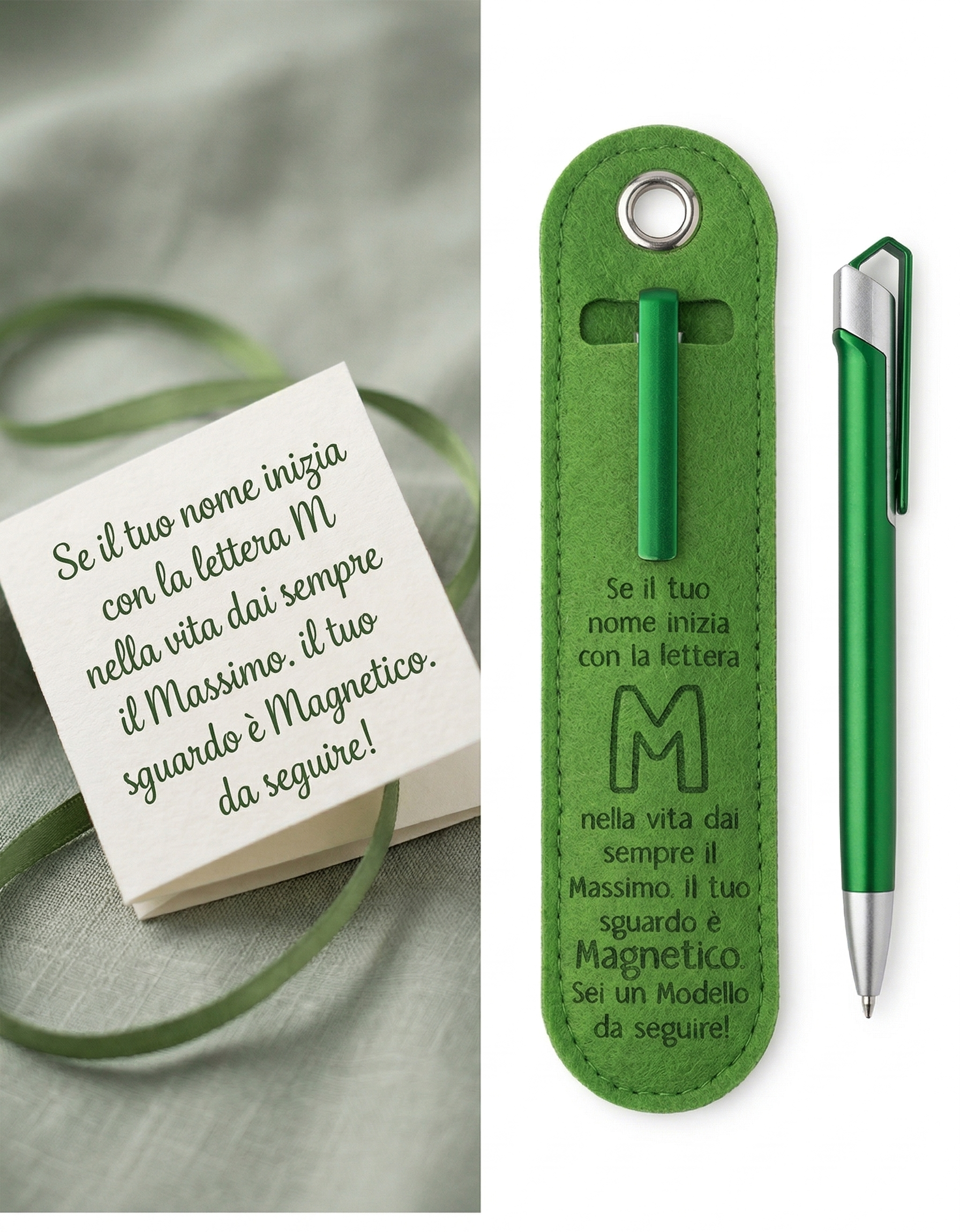 M LETTERA Penna a Sfera con Dedica – Lettera M