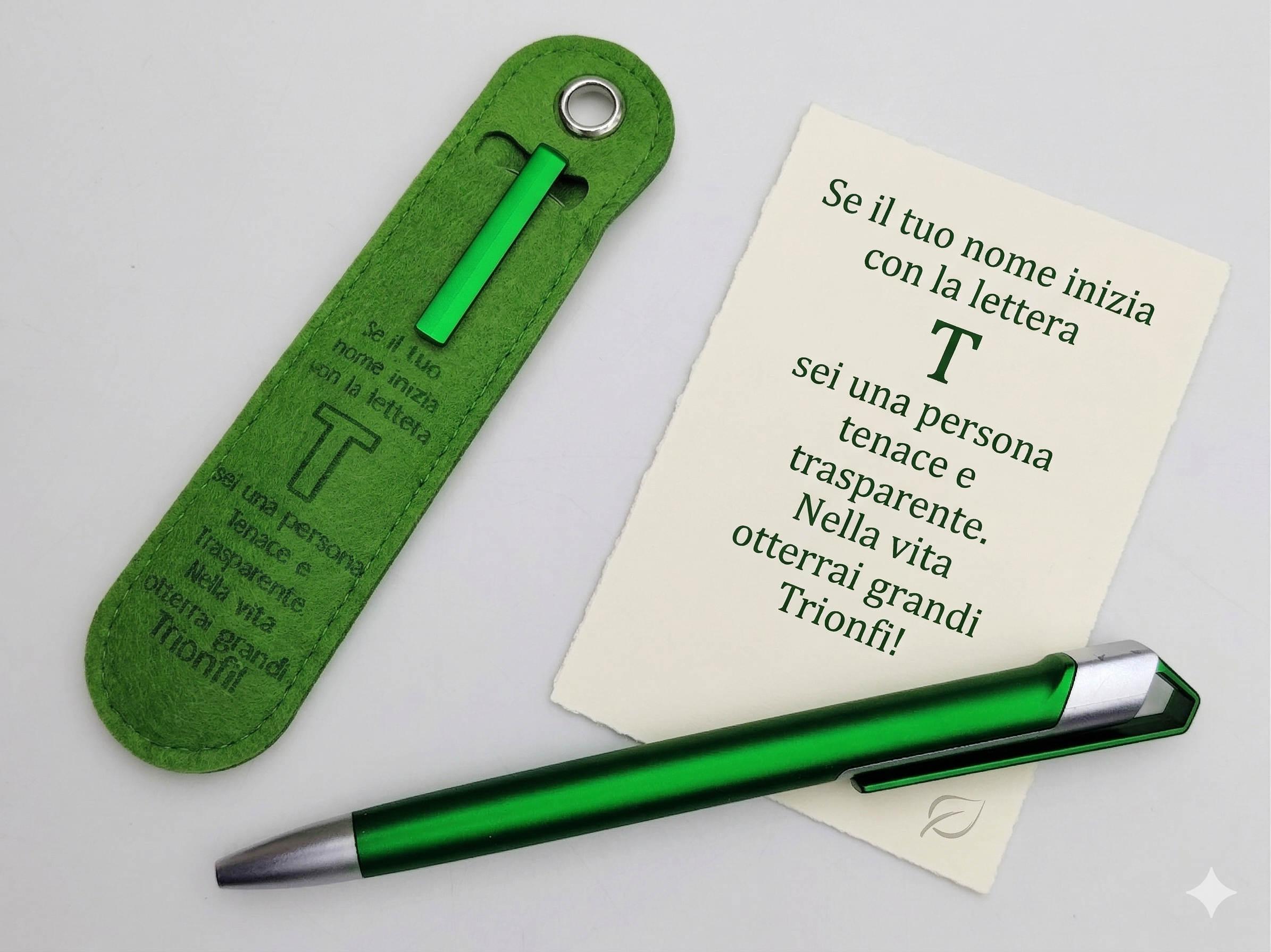 T - TRIONFI Penna a Sfera con Dedica – Lettera T