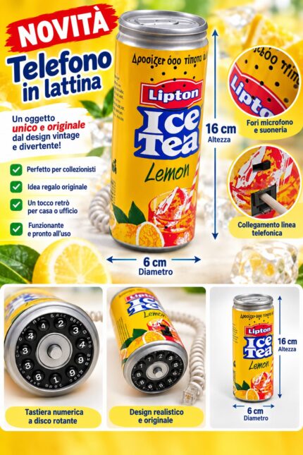 Telefono a forma lattina the' bibita cornetta
