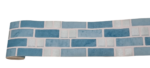 BORDURE ADHÉSIVE MOSAIQUE BLEU ET ARGENT