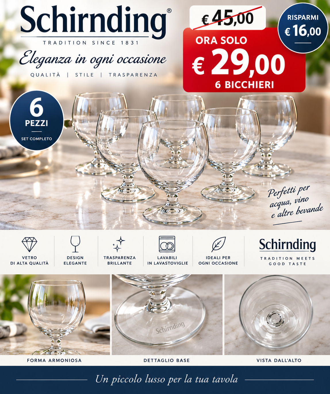 CALICE 6 Set 6 Bicchieri Schirnding