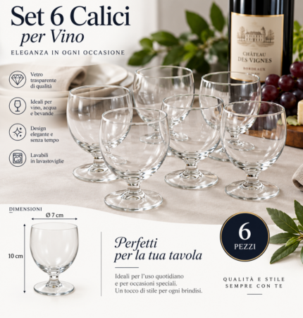 Set 6 Calici per Vino - foto 2