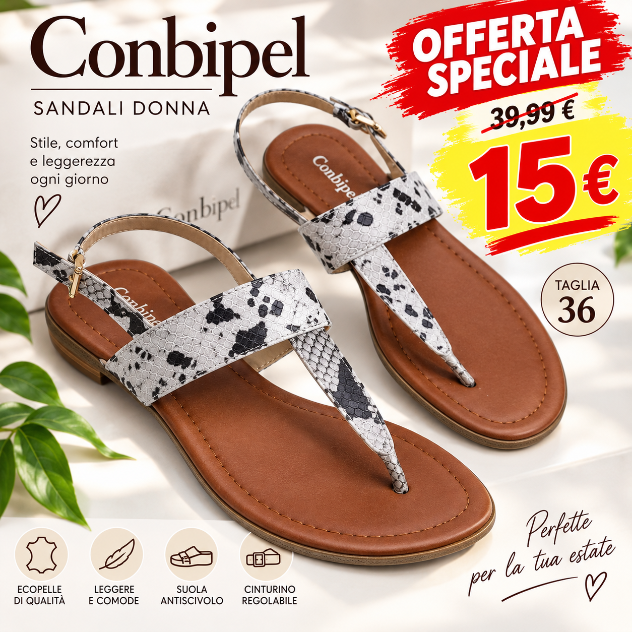 OFFERTA SANDALI CONBIPEL SANDALI INFRADITO TAG. 36 BY CONBPEL