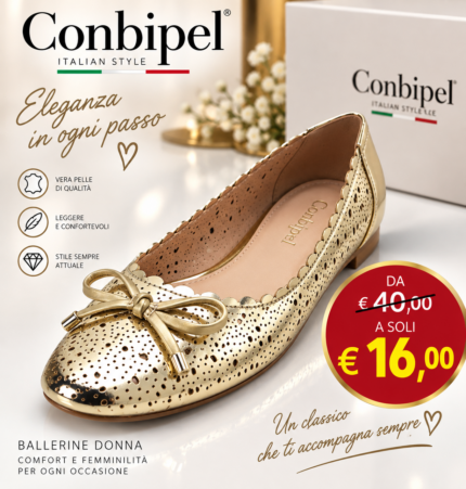 SCARPE BELLERINE ORO BY CONBIPEL