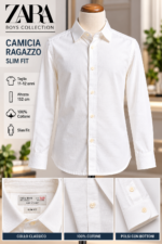 CAMCIA RAGAZZO 11/12 ANNI COTONE BY ZARA - USATO COM NUOVO - immagine 3
