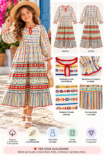 ABITO VESTITO FOLK 3-4 ANNI