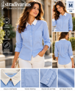 CAMICIA STRADIVARIUS Taglia M, 98% cotone, 2% elastan