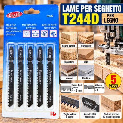 Lame per Seghetto Alternativo HCS T244D - Legno e Derivati