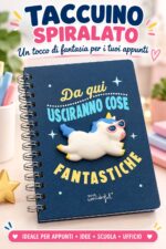 Taccuino spiralato Mr. Wonderful blu con copertina rigida e unicorno in 3D