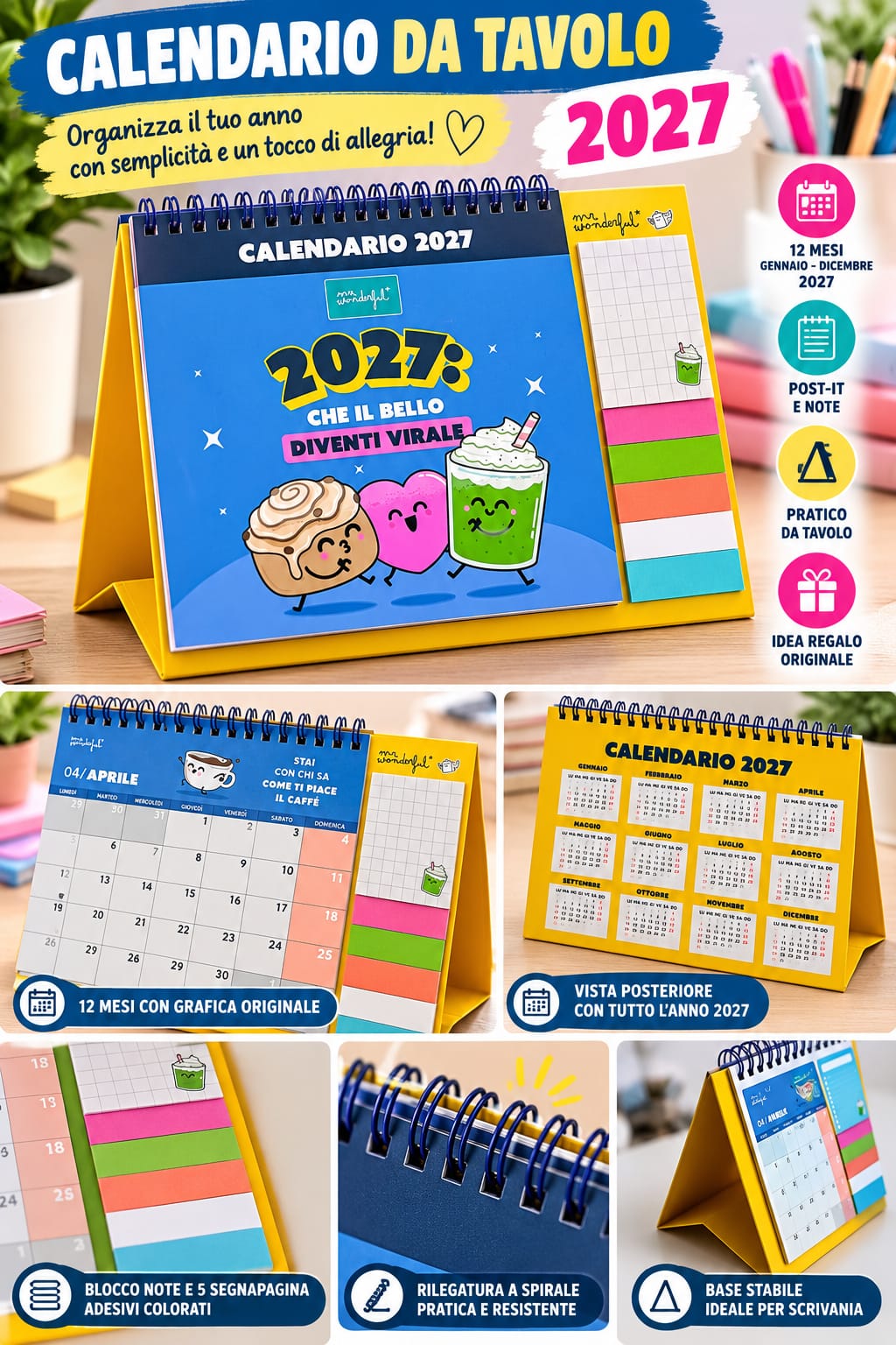 WhatsApp Image 2026-10-24 at 3.18.44 AM Calendario da tavolo Mr. Wonderful 2027 con post-it e segnapagina adesivi