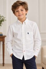 Camicia a Maniche Lunghe da Ragazzo Edward College - 1989 Made Anniversary - Bianca