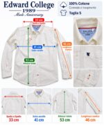 Camicia a Maniche Lunghe da Ragazzo Edward College - 1989 Made Anniversary - Bianca