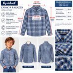 Camicia a Maniche Lunghe da Ragazzo CycleBond in 100% Cotone - Fantasia a Quadri Blu