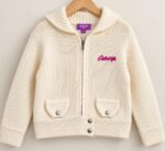 Cardigan con Cappuccio e Logo Ricamato Grease Girl - Colore Panna (10 Anni)