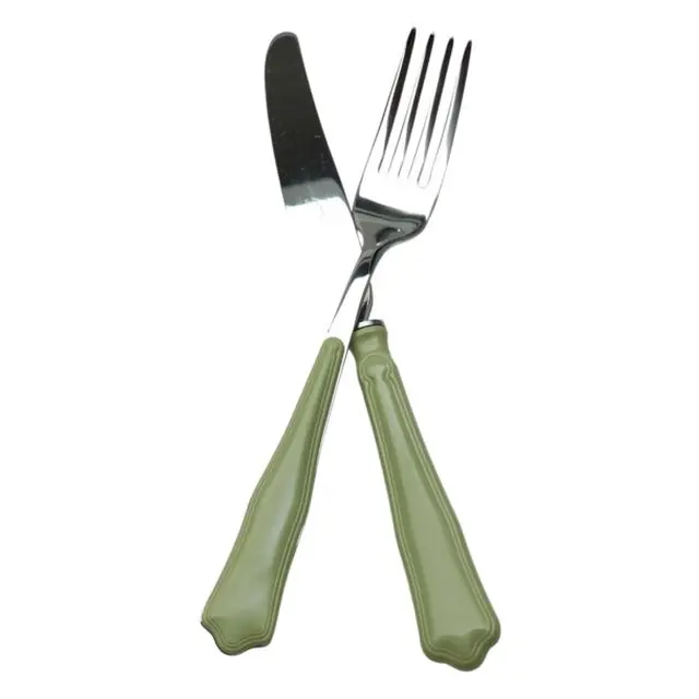 MORINOX COUVERTS OPÉRA 24 pcs. 6 PERSONNES INOX 18/10 et ABS VERT SAUGE