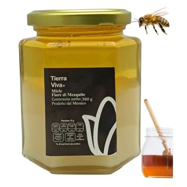 MIEL DE MESQUITE 100% BIO ORIGINE DU MEXIQUE DU NOM DE VELOURS BLANC - 380 G