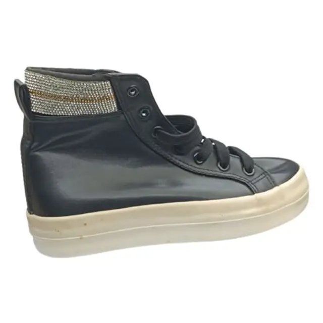 SNEAKERS DONNA NERI CON STRASS TAG. 36