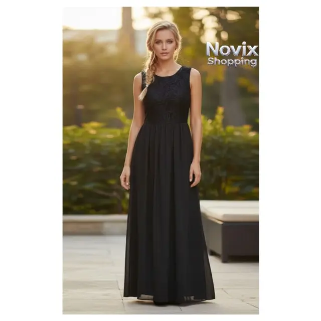 ABITO DONNA LUNGO ELEGANTE TOP IN PIZZO